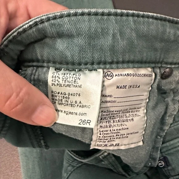 AG Adriano Goldschmied the Stevie ankle Women's Jeans in Teal Gene size 26 - Picture 5 of 9